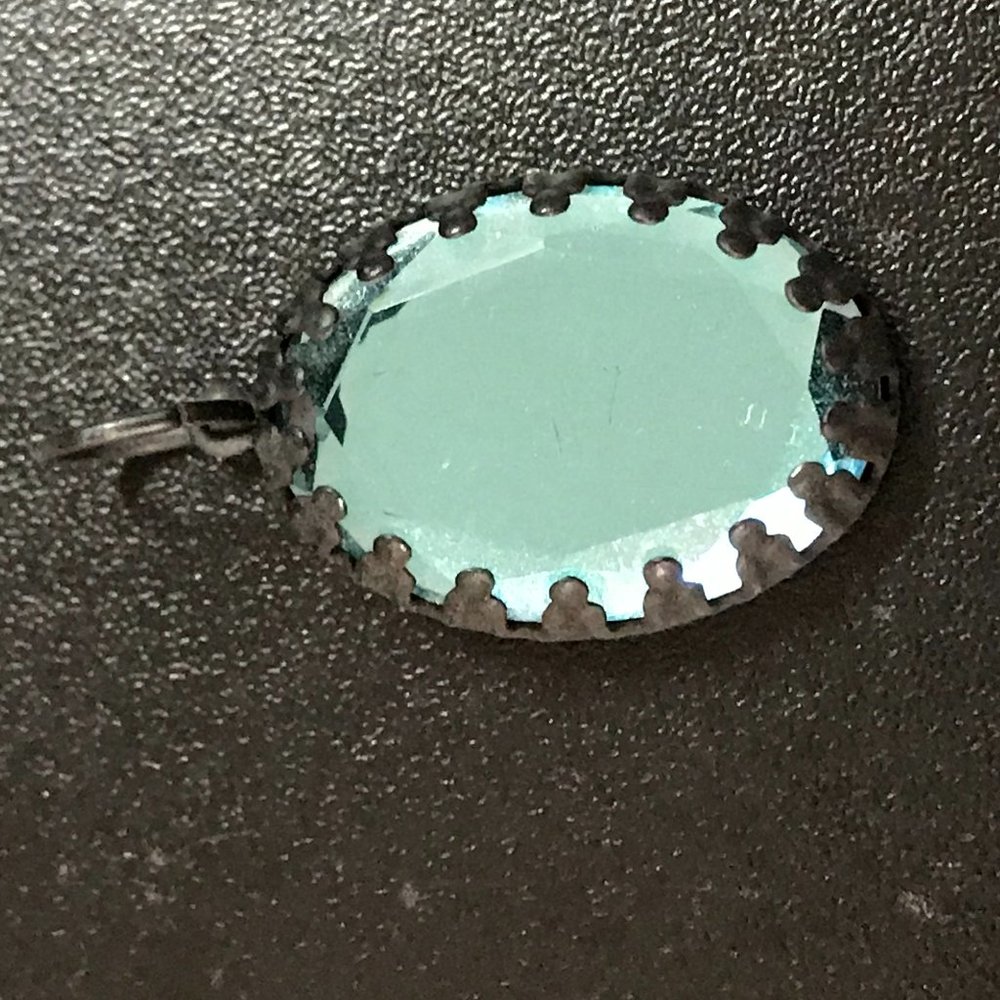 Blue gem Black Oval Pendant